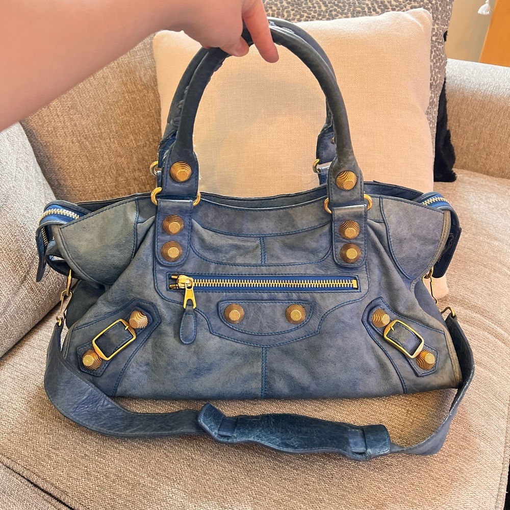 Balenciaga Vintage Le City Part Time Blue Leather Bag - Picture 2 of 15